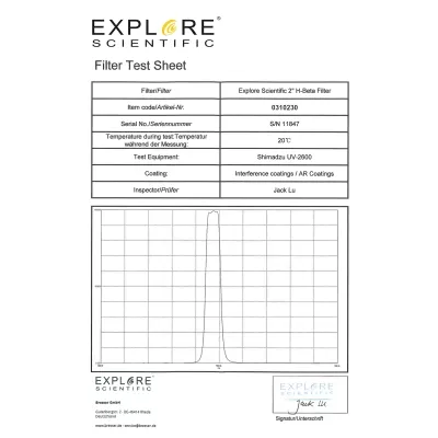EXPLORE SCIENTIFIC 2" H-BETA NEBELFILTER