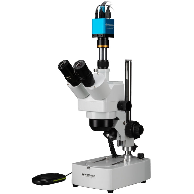 BRESSER Advance ICD 10x-160x Zoom-Stereomikroskop mit MikroCam MINI Full HD HDMI Mikroskopkamera