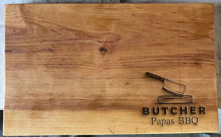 Holzschneidebrett mit Gravur Schneidebrett Butcher Papas BBQ
