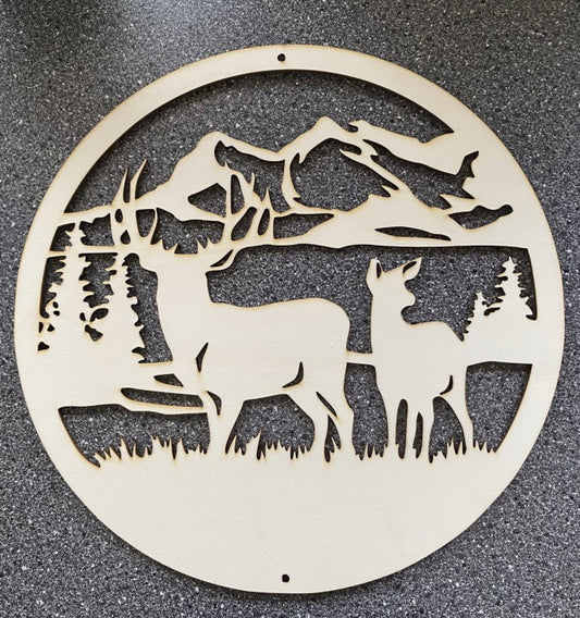 Hirsch im Wald Wanddeko Deko