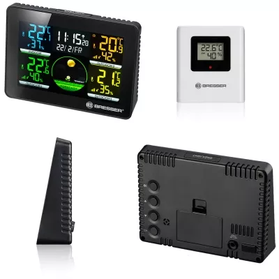 BRESSER THERMO HYGRO QUADRO NLX - THERMO-/HYGROMETER MIT 3 AUSSENSENSOREN