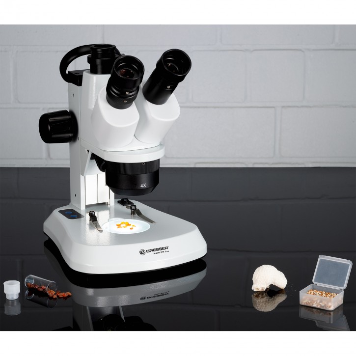 BRESSER Analyth STR Trino 10x - 40x trinokulares Stereo Mikroskop mit Auf- und Durchlicht
