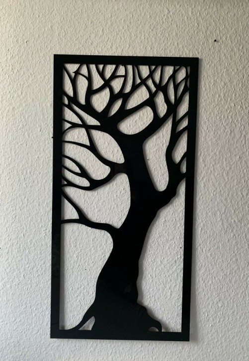 Deko Baum aus Acryl schwarz Deko-Wand Sichtschutzwand