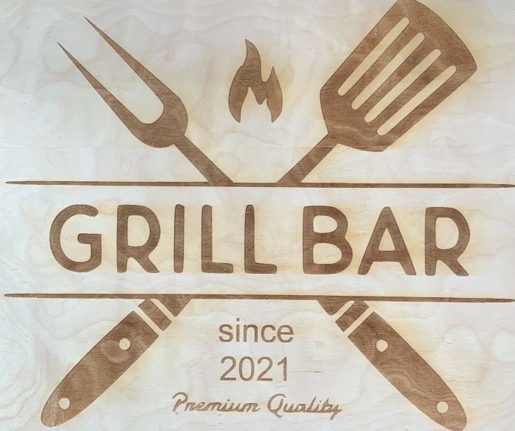 Grill Bar Schild Wanddeko Wandbild Grillzubehör