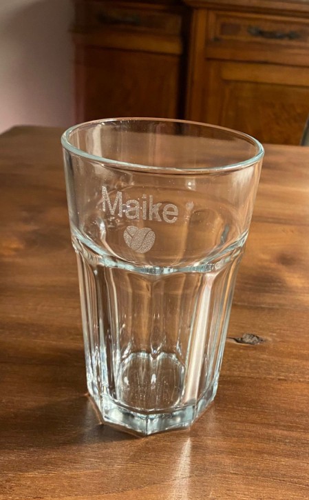 Latte Macchiato Glas Gravur Name Kaffeebohne personalisiert