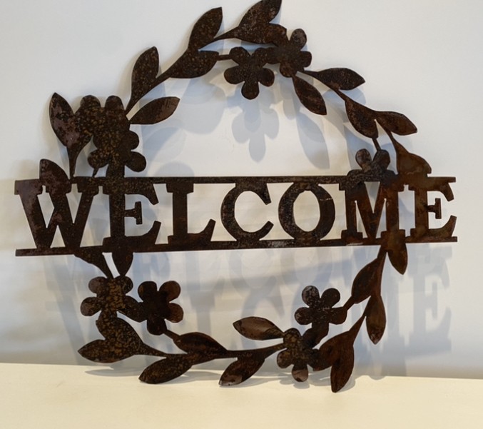 Welcome Schild aus Metall