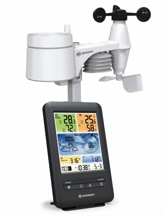 BRESSER WLAN FARB-WETTER CENTER MIT 5-IN-1 PROFI-SENSOR V