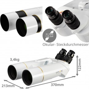 EXPLORE SCIENTIFIC BT-82 SF Großfernglas mit 62 Grad LER-Okularen 20 mm