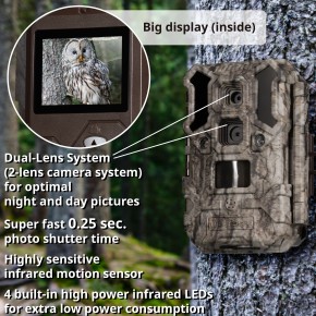 BRESSER Überwachungskamera DL-30MP mit DualLens System