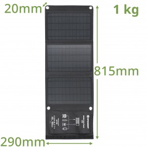 BRESSER Mobiles Solar-Ladegerät 21 Watt mit USB- u. DC-Anschluss