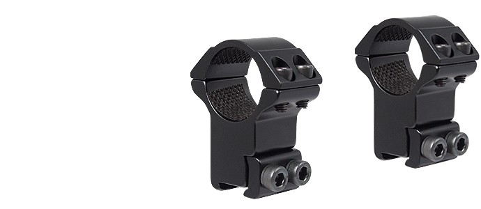 Hawke 1" 2 Stück Match Mount  (3/8" - 11mm Rail) Matt schwarz - hoch