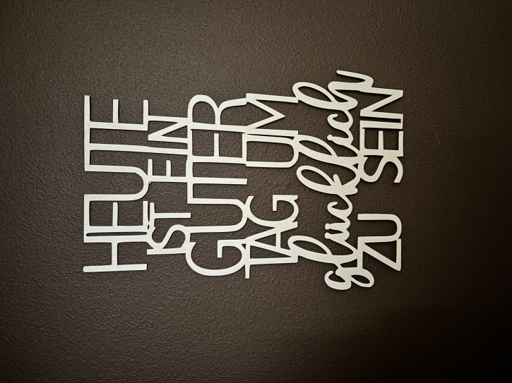 Schriftzug glücklich sein Wanddeko Deko Spruch